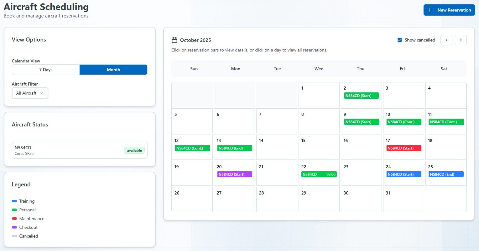 Aircraft Reservation System
