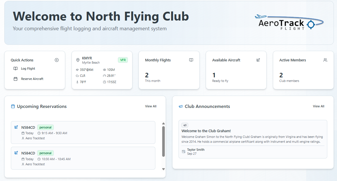 AeroTrack Flight Dashboard - Complete Aviation Management Interface